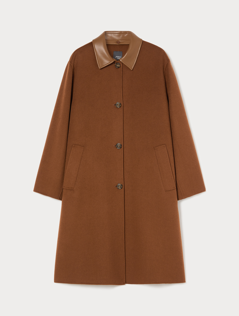Cappotto in double di misto lana - CUOIO - Marina Rinaldi