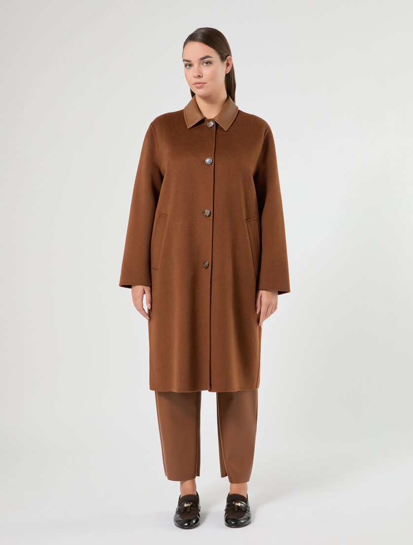 Cappotto in double di misto lana - CUOIO - Marina Rinaldi - 3