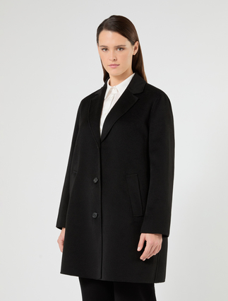 Double cloth coat - BLACK