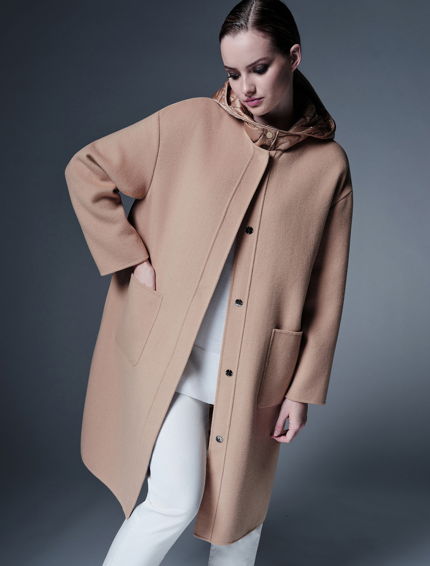 Double wool-blend and nylon coat - Marina Rinaldi