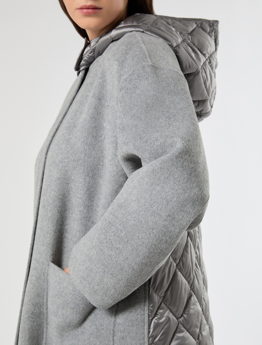 Manteau double en mélange de laine et de nylon - GRIS MOYEN - Marina Rinaldi - 5