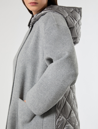 Manteau double en mélange de laine et de nylon - GRIS MOYEN - Marina Rinaldi - 5
