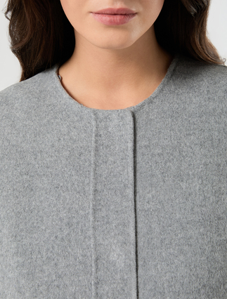 Manteau double en mélange de laine et de nylon - GRIS MOYEN - Marina Rinaldi - 6
