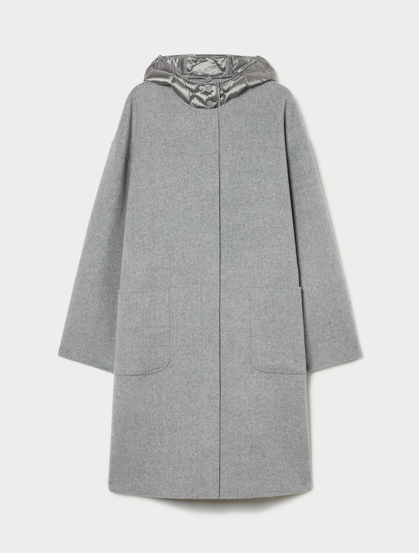 Manteau double en mélange de laine et de nylon - GRIS MOYEN - Marina Rinaldi