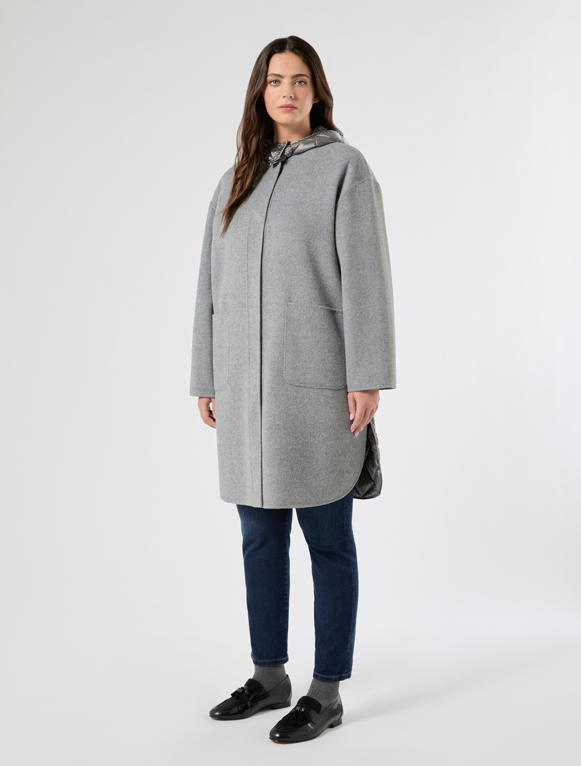 Manteau double en mélange de laine et de nylon - GRIS MOYEN - Marina Rinaldi - 3