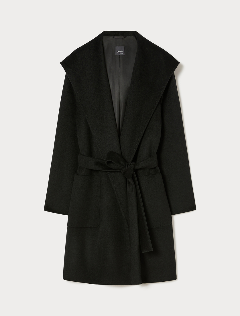 Wool broadcloth coat - BLACK - Marina Rinaldi