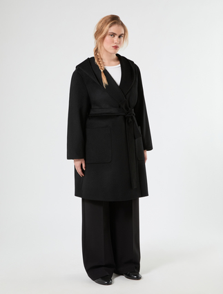 Wool broadcloth coat - BLACK - Marina Rinaldi - 3