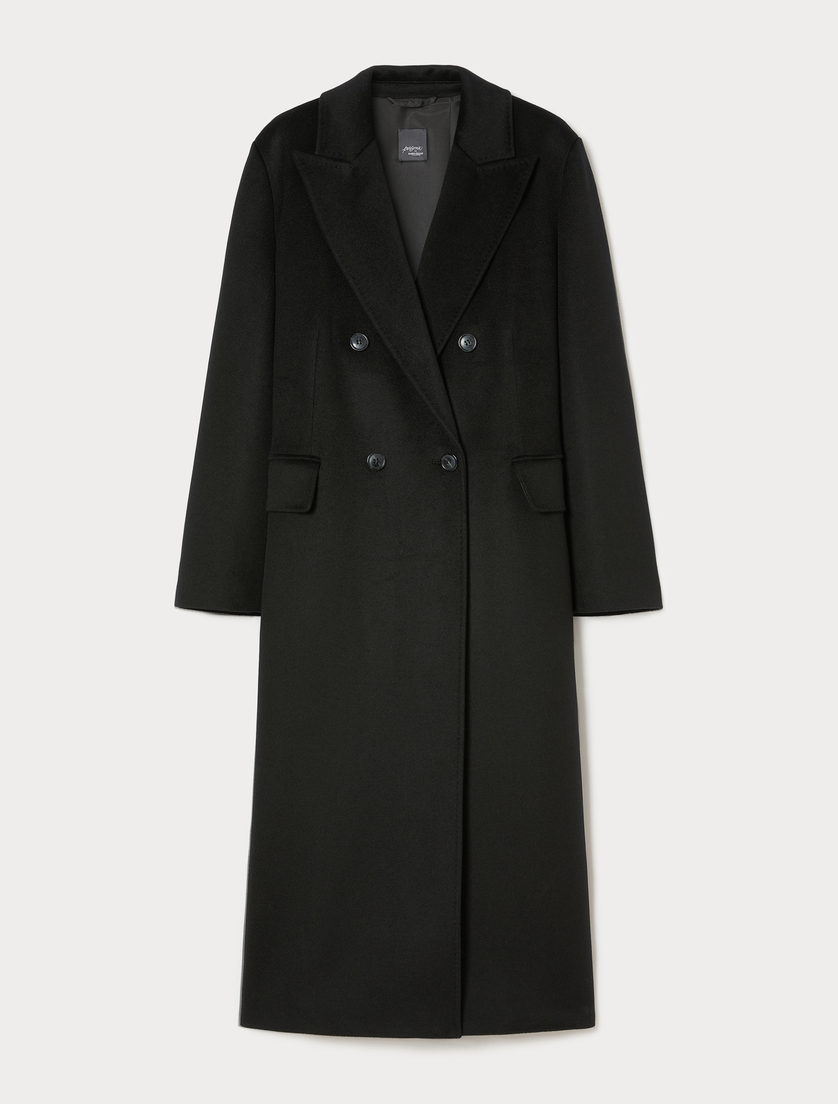 Wool broadcloth coat - BLACK - Marina Rinaldi