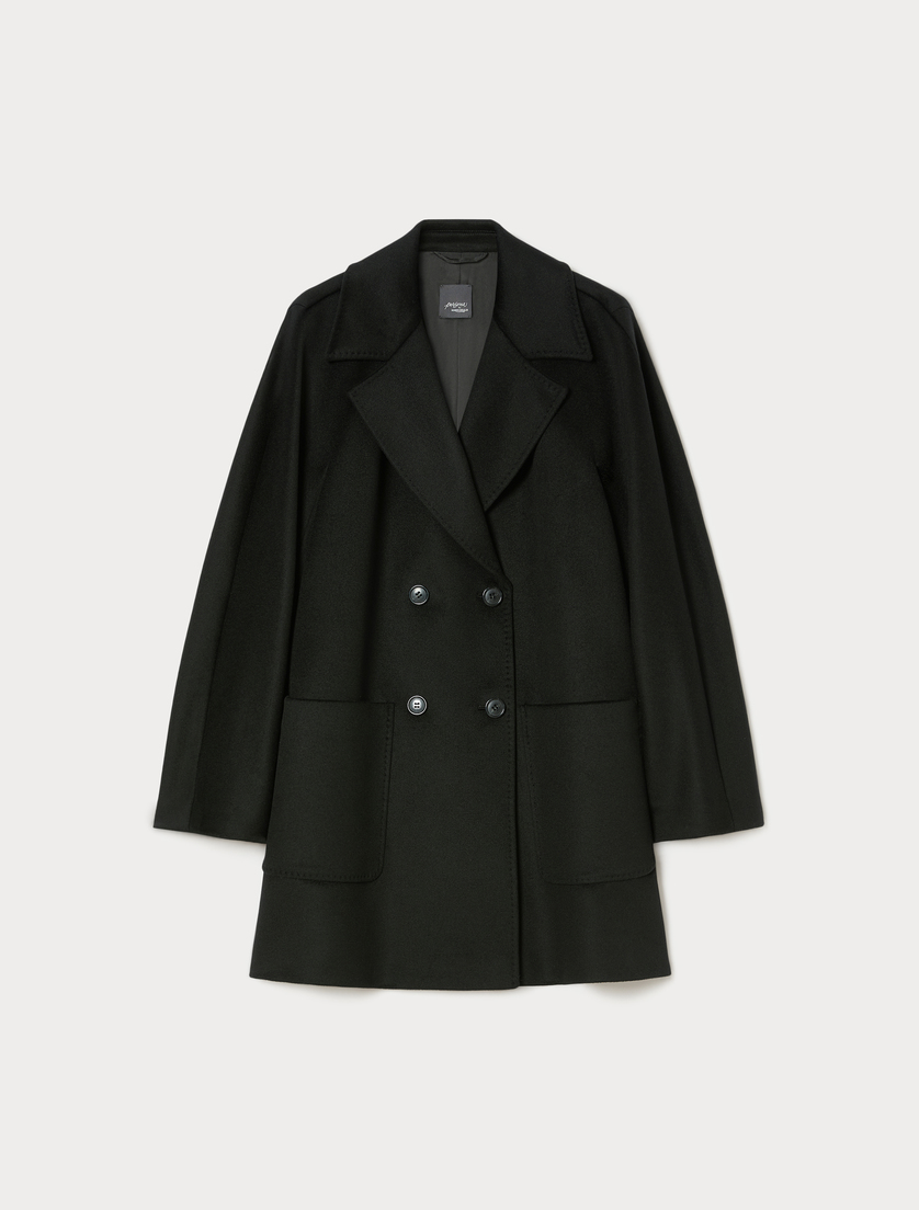 Wool broadcloth heavy jacket - BLACK - Marina Rinaldi