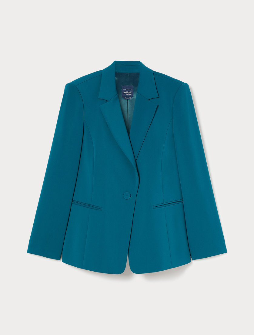 Blazer aus Cady - PETROL - Marina Rinaldi