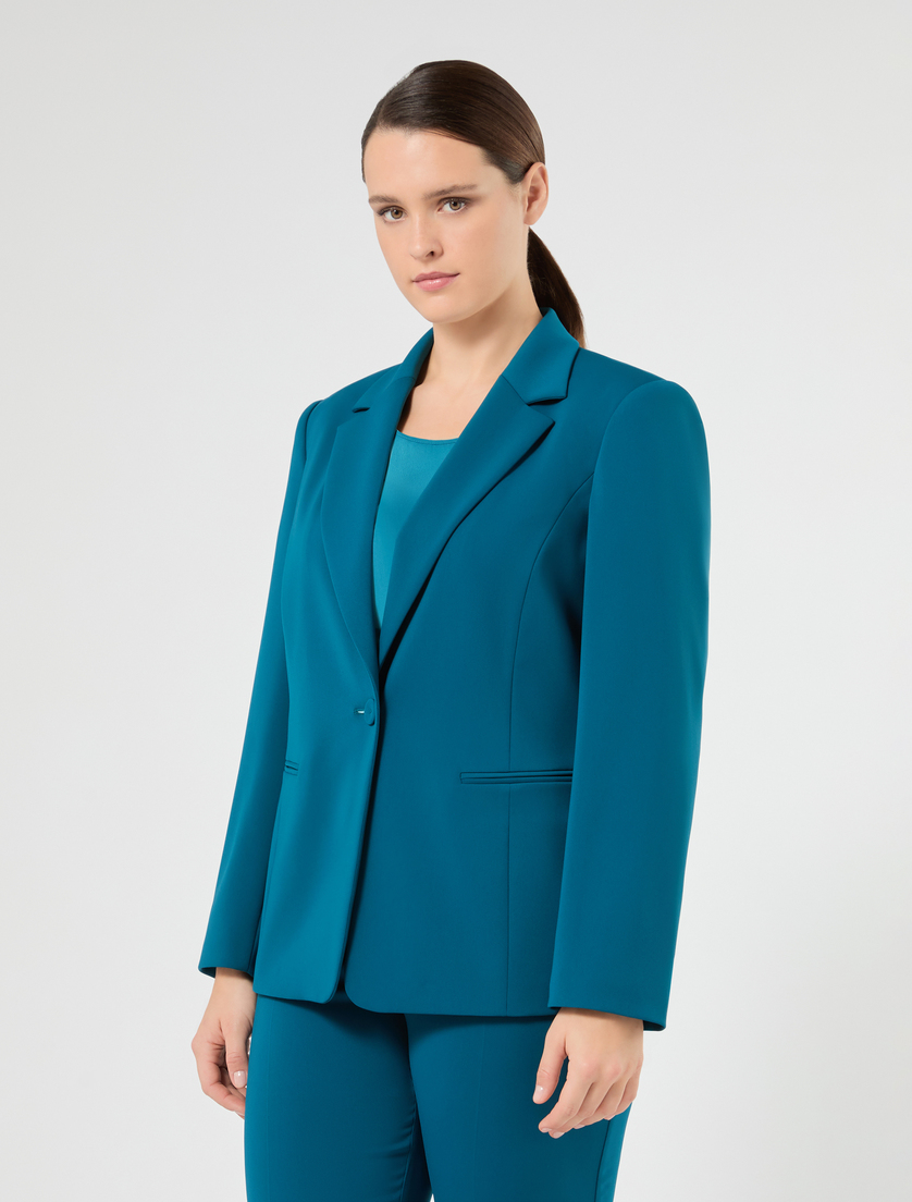 Blazer aus Cady - PETROL - Marina Rinaldi - 3