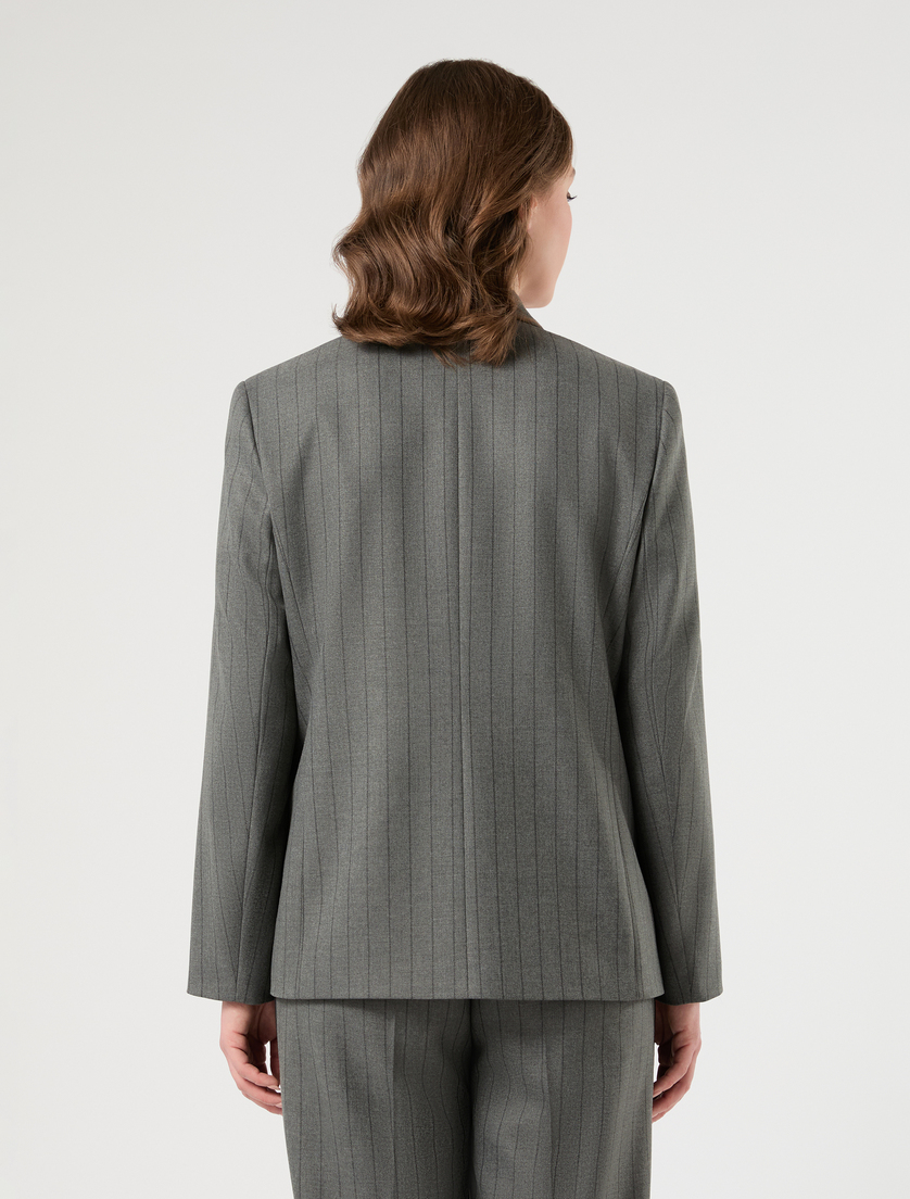 Twill blazer jacket - MEDIUM GREY - Marina Rinaldi - 4