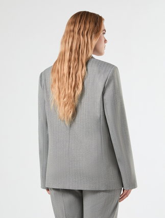 Twill blazer jacket - LIGHT GREY - Marina Rinaldi - 4