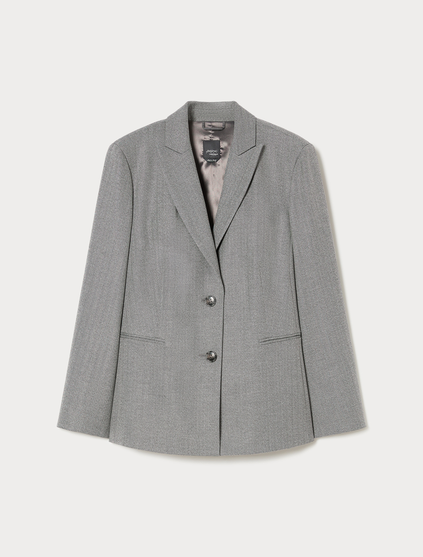 Twill blazer jacket - LIGHT GREY - Marina Rinaldi