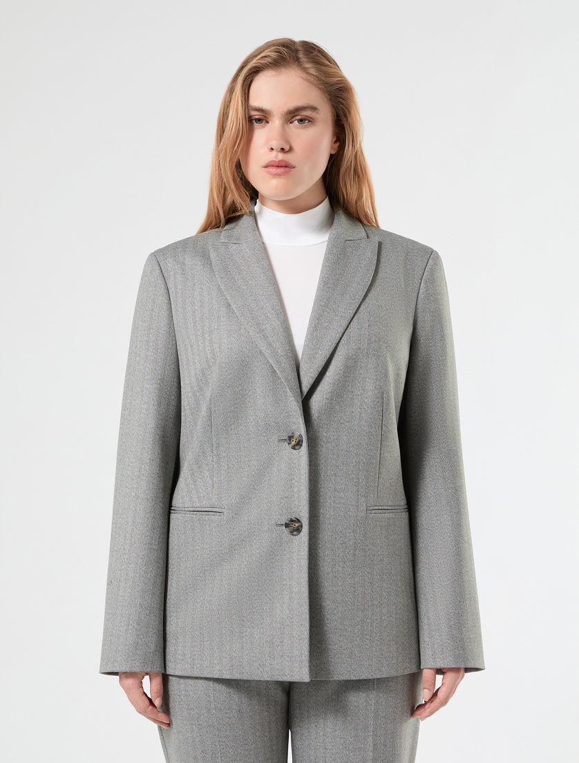 Twill blazer jacket - LIGHT GREY - Marina Rinaldi - 3
