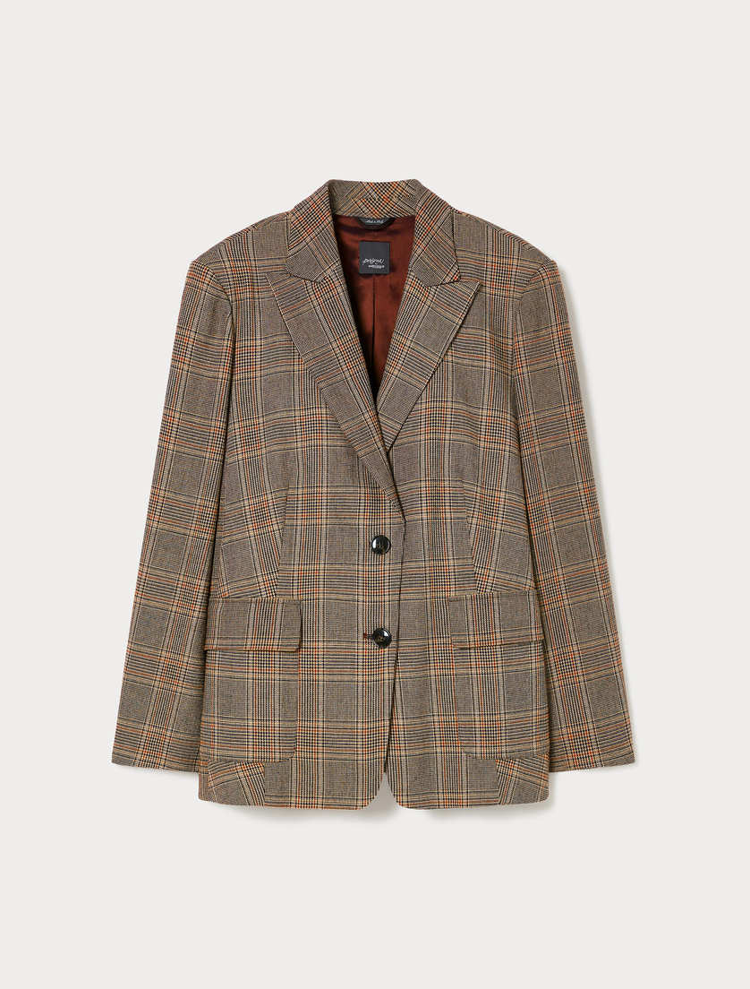 Flannel blazer jacket - COCOA - Marina Rinaldi