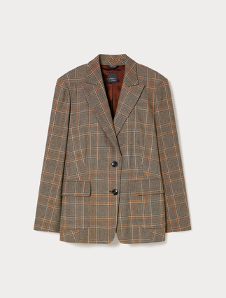 Flannel blazer jacket - COCOA - Marina Rinaldi - 1