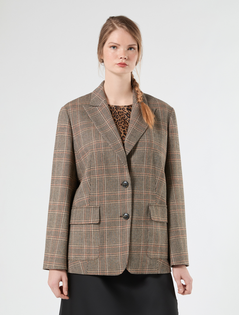 Flannel blazer jacket - COCOA - Marina Rinaldi - 3