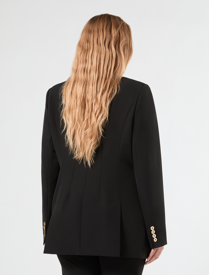 Giacca blazer in tessuto diagonale - NERO - Marina Rinaldi - 4