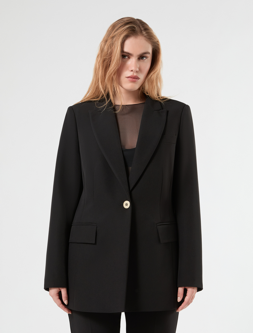 Giacca blazer in tessuto diagonale - NERO - Marina Rinaldi - 3