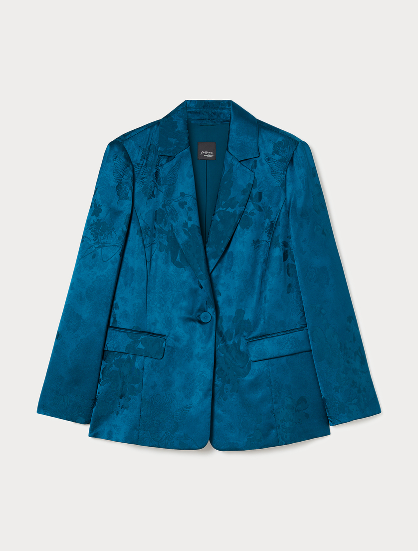 Blazer aus Jacquard-Gewebe - PETROL - Marina Rinaldi