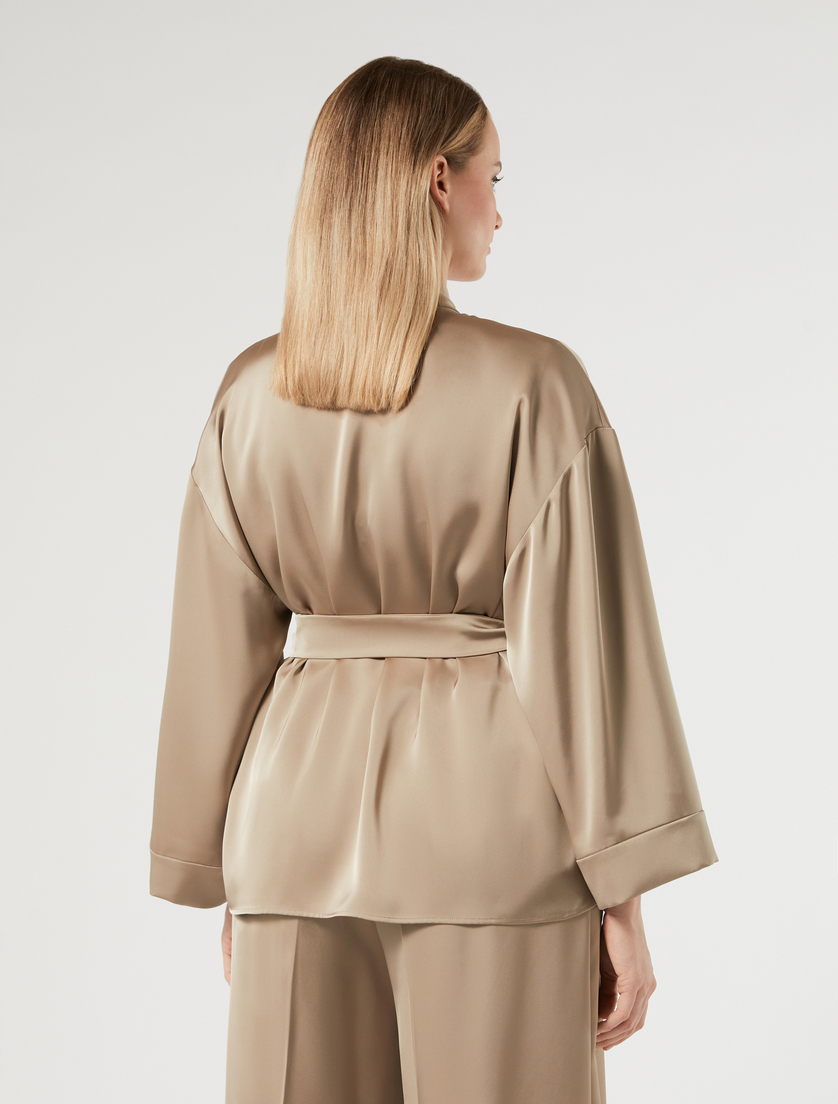 Kimonojacke aus Satin - TAUBENGRAU - Marina Rinaldi - 4