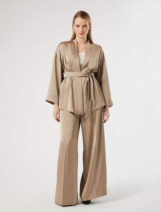 Kimonojacke aus Satin - TAUBENGRAU - Marina Rinaldi - 2