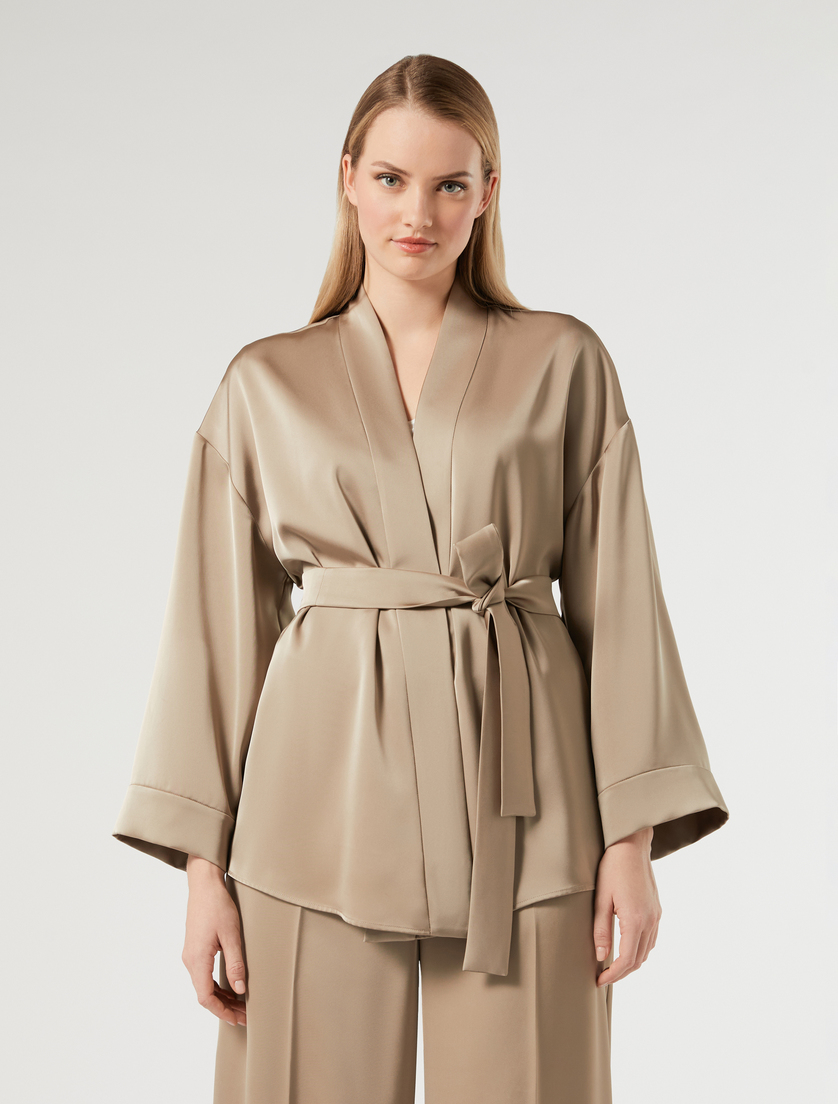 Kimonojacke aus Satin - TAUBENGRAU - Marina Rinaldi - 3