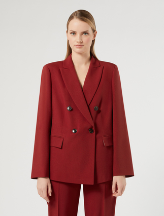 Giacca blazer in stuoia mélange - BORDEAUX