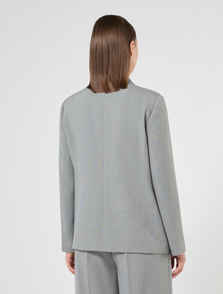 Giacca blazer in stuoia mélange - GRIGIO MEDIO - Marina Rinaldi - 4