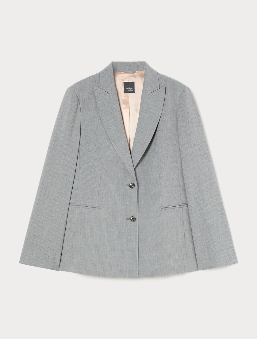 Giacca blazer in stuoia mélange - GRIGIO MEDIO - Marina Rinaldi