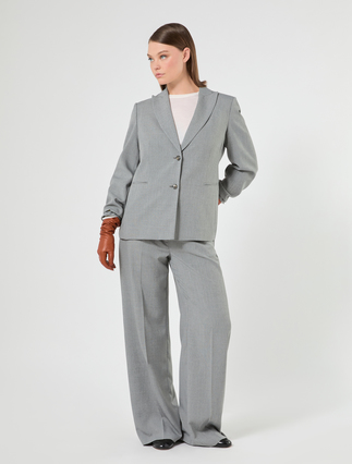 Giacca blazer in stuoia mélange - GRIGIO MEDIO - Marina Rinaldi - 2