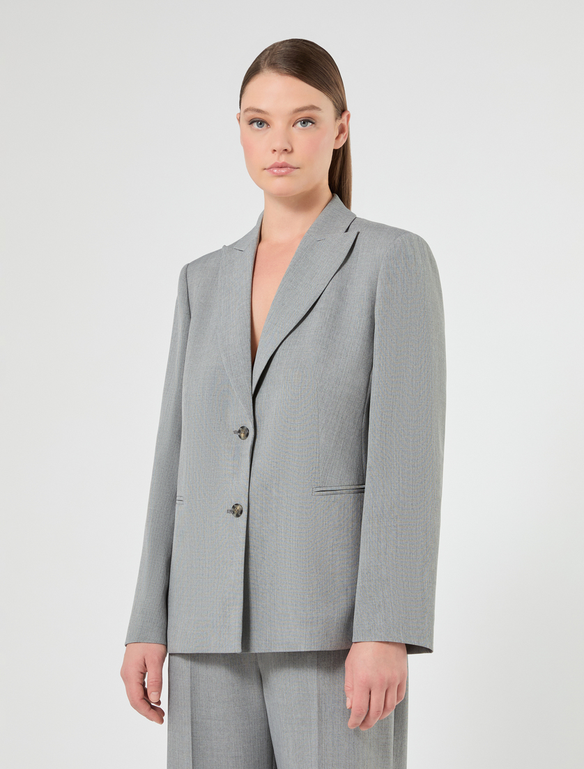 Giacca blazer in stuoia mélange - GRIGIO MEDIO - Marina Rinaldi - 3