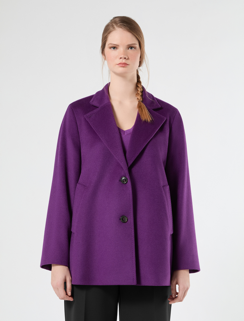 Giaccone in drap di lana - VIOLA SCURO - Marina Rinaldi - 3