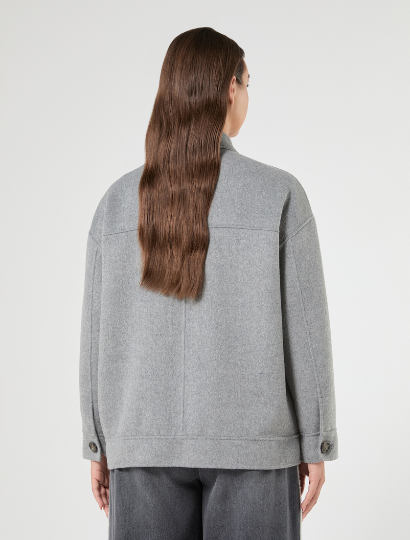 Wool blend double-sided fabric jacket - MEDIUM GREY - Marina Rinaldi - 4
