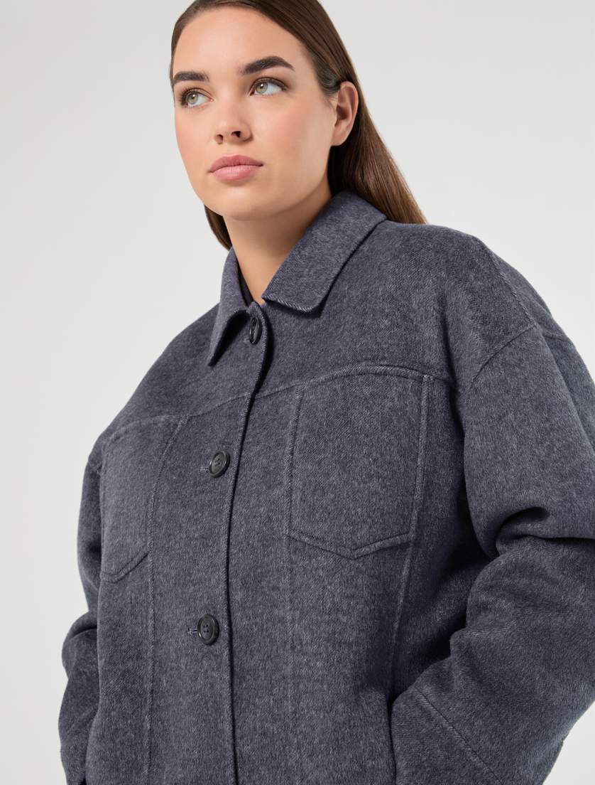 Wool blend double-sided fabric jacket - AVIO - Marina Rinaldi - 5