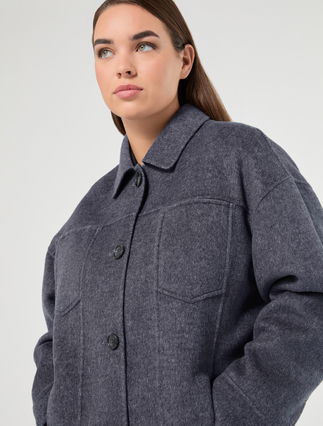 Wool blend double-sided fabric jacket - AVIO - Marina Rinaldi - 5
