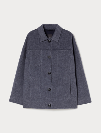 Wool blend double-sided fabric jacket - Marina Rinaldi