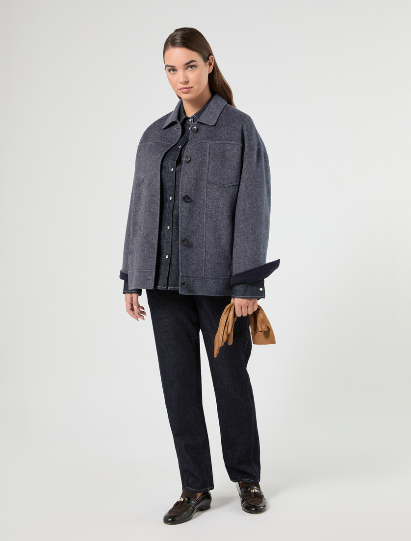 Wool blend double-sided fabric jacket - Marina Rinaldi