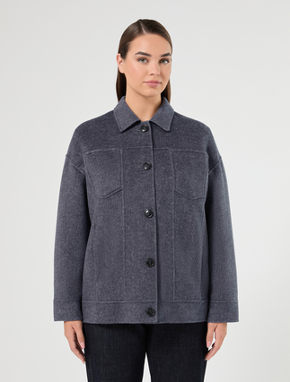 Wool blend double-sided fabric jacket - AVIO - Marina Rinaldi - 3