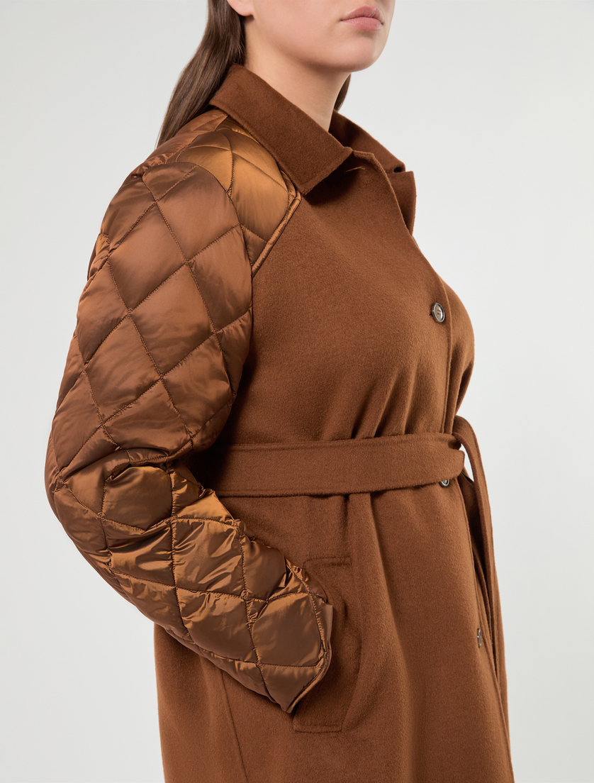 Manteau double en mélange de laine et de nylon - CUIR DE VACHE - Marina Rinaldi - 5