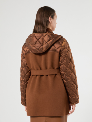 Manteau double en mélange de laine et de nylon - CUIR DE VACHE - Marina Rinaldi - 4