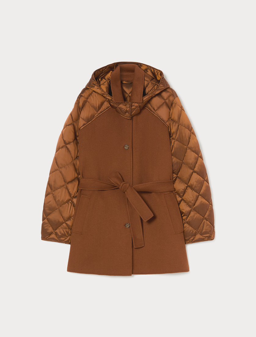 Manteau double en mélange de laine et de nylon - CUIR DE VACHE - Marina Rinaldi
