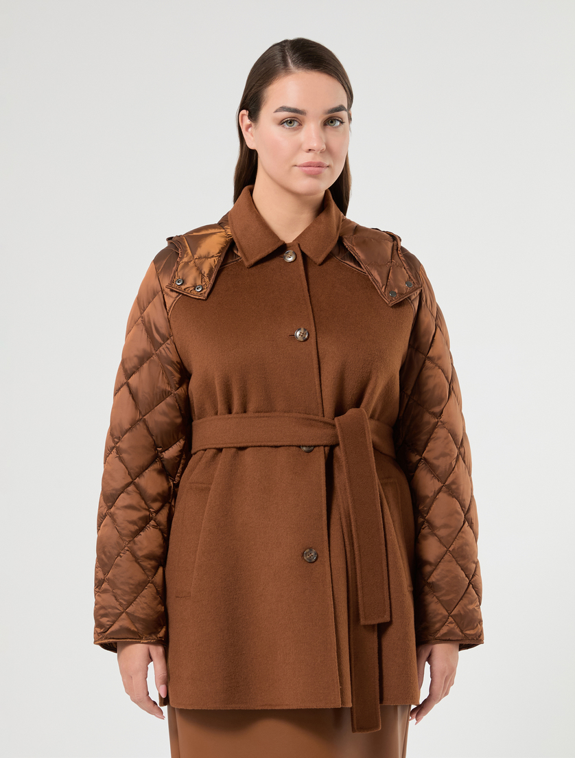 Manteau double en mélange de laine et de nylon - CUIR DE VACHE - Marina Rinaldi - 3