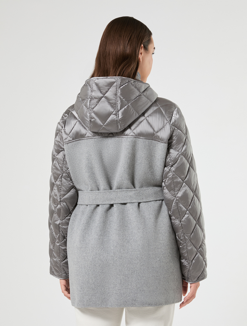 Wool and nylon blend double-faced fabric jacket - MEDIUM GREY - Marina Rinaldi - 4