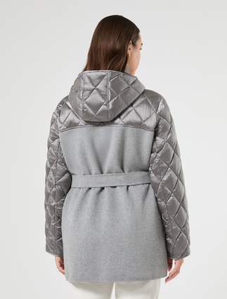 Wool and nylon blend double-faced fabric jacket - MEDIUM GREY - Marina Rinaldi - 4