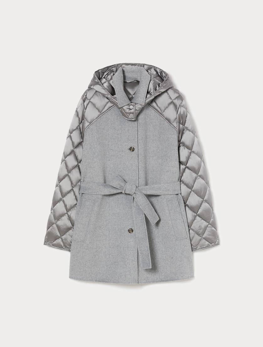 Wool and nylon blend double-faced fabric jacket - MEDIUM GREY - Marina Rinaldi