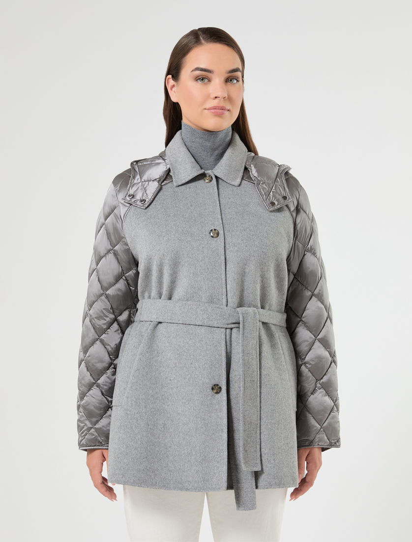 Wool and nylon blend double-faced fabric jacket - MEDIUM GREY - Marina Rinaldi - 3