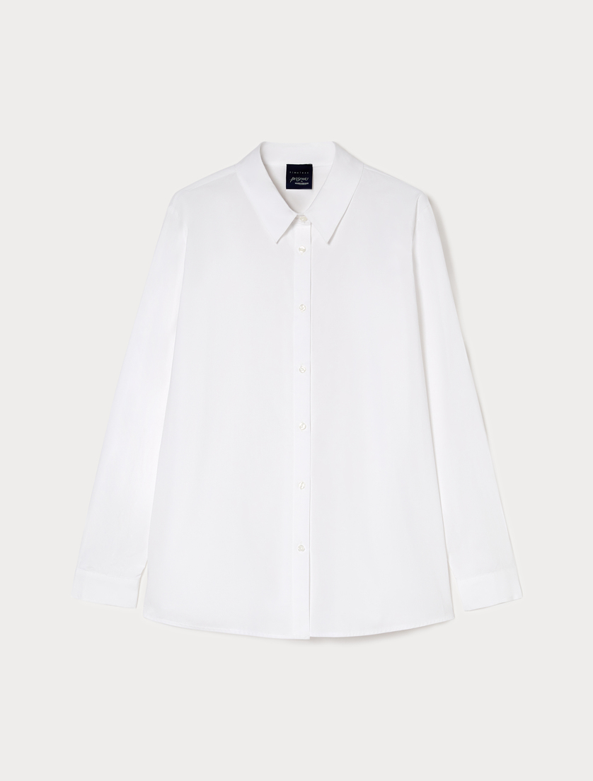 Cotton poplin shirt - OPTICAL WHITE - Marina Rinaldi