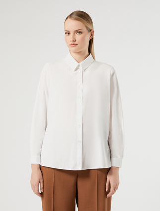 Cotton poplin shirt - OPTICAL WHITE - Marina Rinaldi - 3